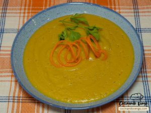 Crema de berenjenas, calabacín y zanahoria 3 Plato principal crema de berenjena, calabacín y zanahoria