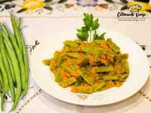 Judias verdes con salsa de tomate